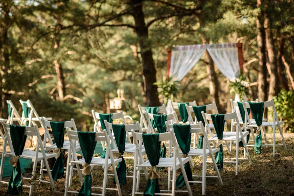 wedding ceremony in the woods